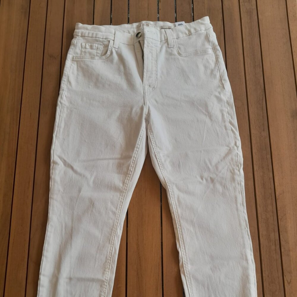 Jen 7 by 7 for All Mankind White Cropped Skinny Jeans
